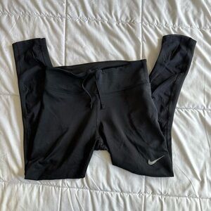 NIKE Black Leggings - mesh detail on bottom